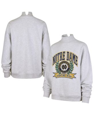Women's Gray Notre Dame Fighting Irish Laurel Arch Mock Neck Sweatshirt