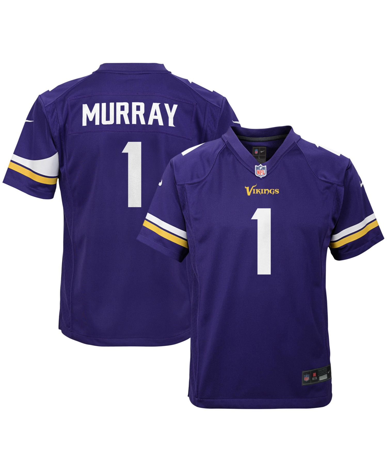 Big Boys and Girls Kyler Murray Purple Minnesota Vikings Game Jersey