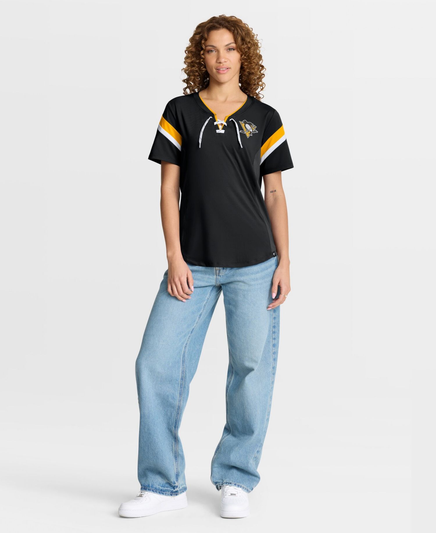 Women's Black Pittsburgh Penguins Offside Athena T-Shirt