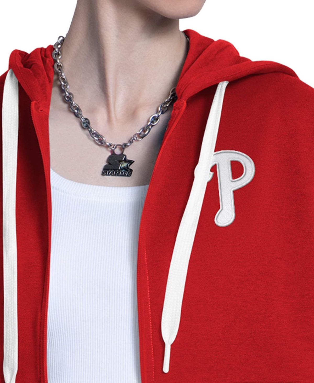 Starter Women's Red/Heather Gray Philadelphia Phillies Wishbone Full-Zip Hoodie
