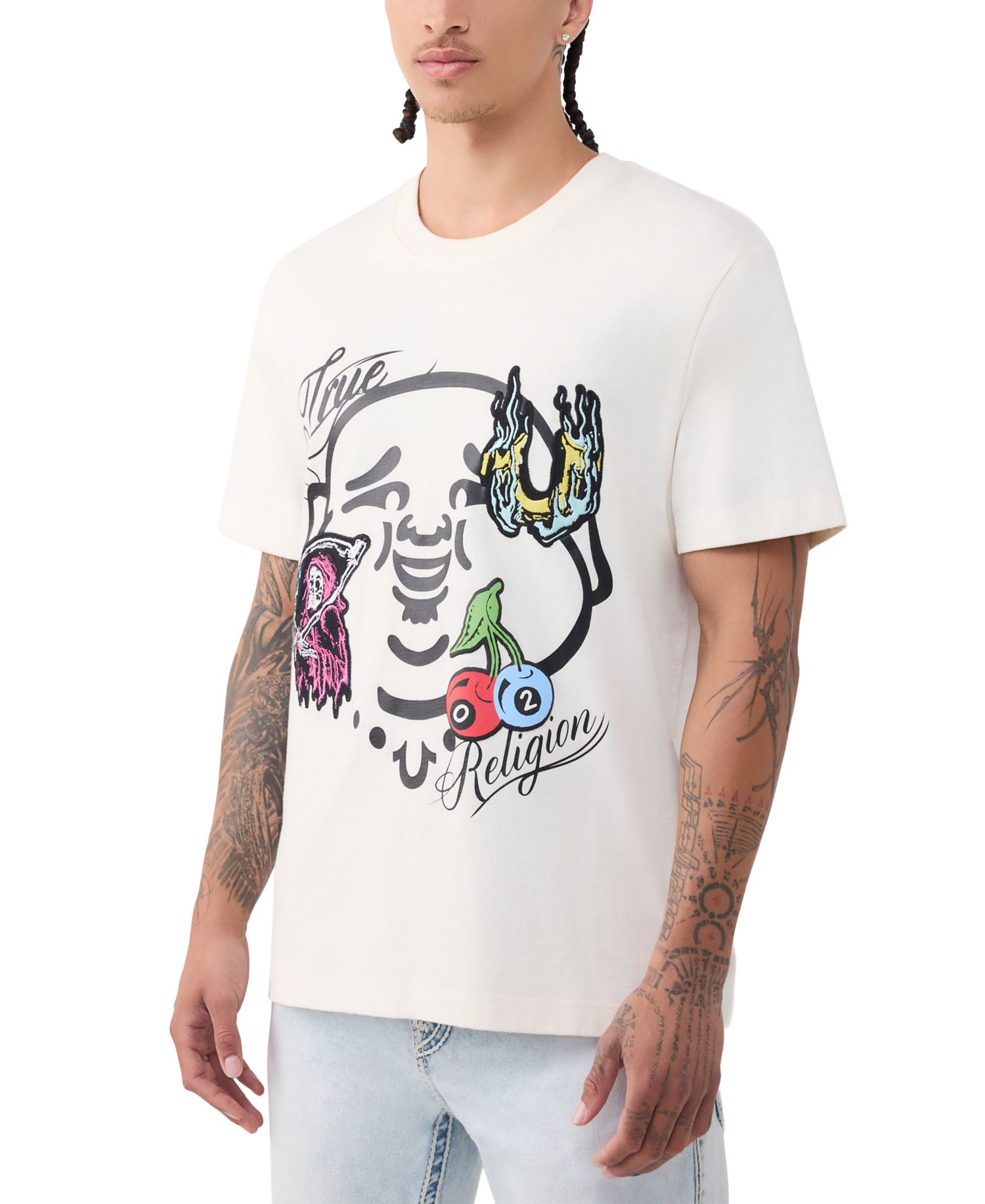 Men's Buddha Face Logo Short-Sleeve T-Shirt