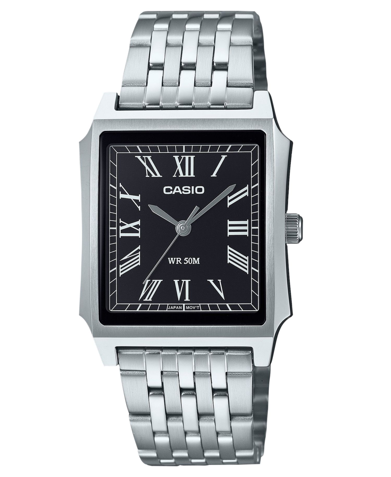 Unisex Japanese Quartz Analog Silver-Tone Stainless Steel Watch 31.5mm