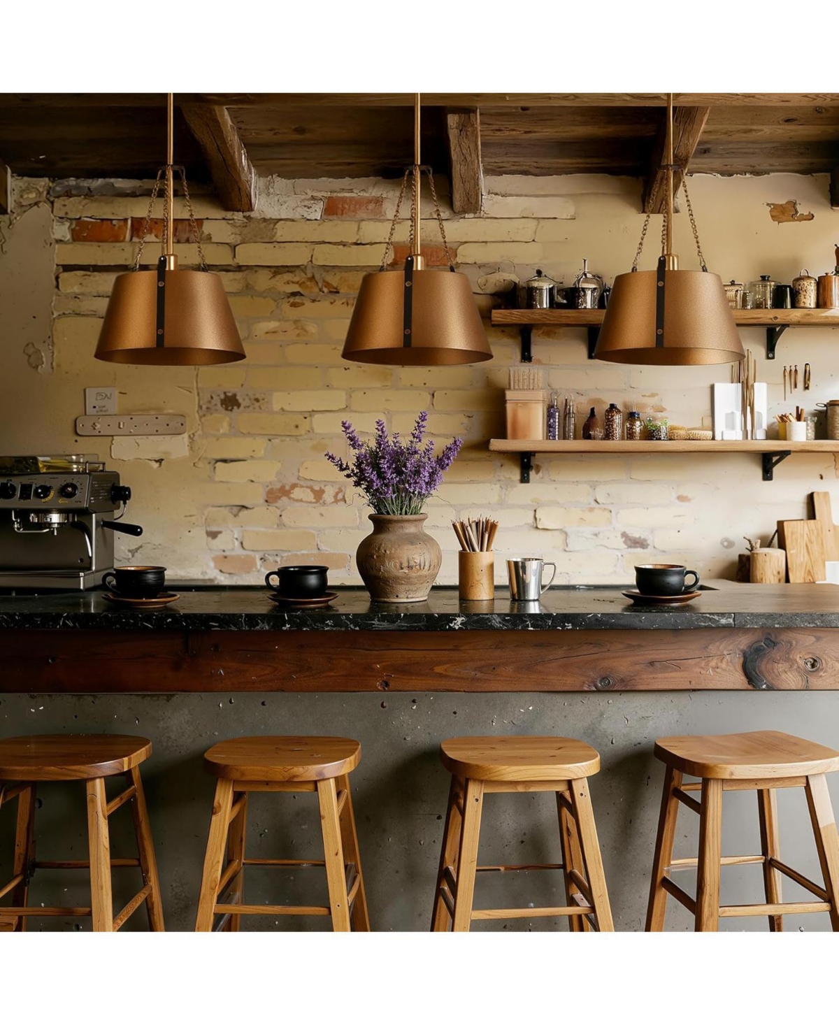 Tribesigns 12" Pendant, 1-Light Industrial Pendant Lights with Adjustable Height, E12 Base Metal Drum Chandelier