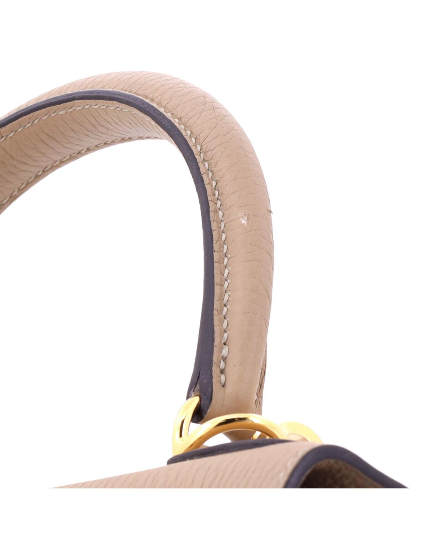 Kelly 28 Handbag Light Clemence with Gold Hardware