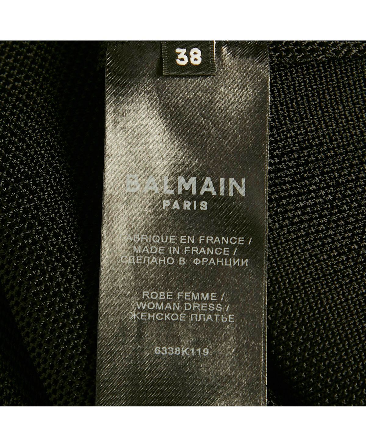 Pre-Owned Balmain Women's Mesh Knit Button Detail Mini Dress view 5 — MAYCSS fashion products