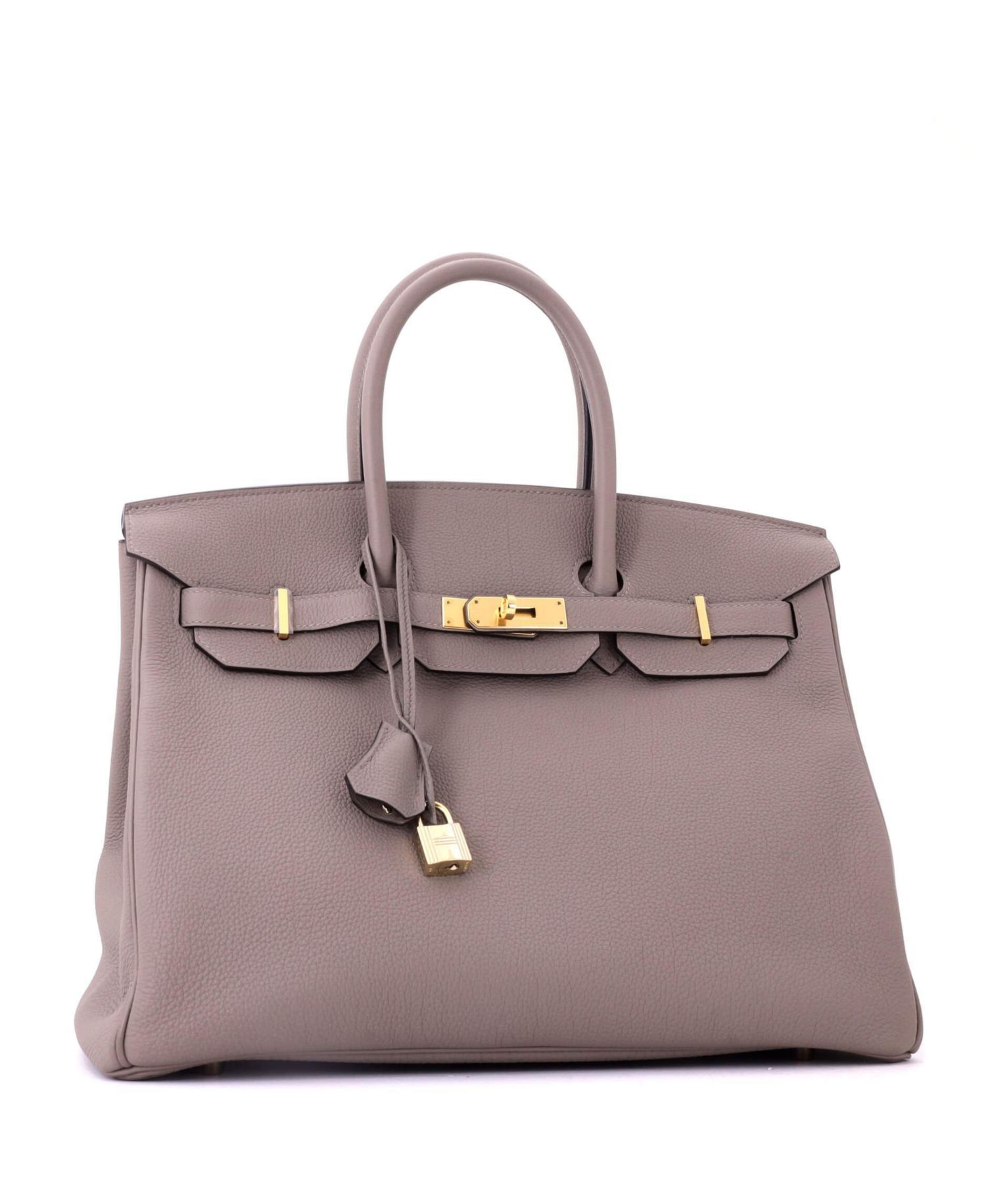 Birkin 35 Handbag Grey Togo with Gold Hardware