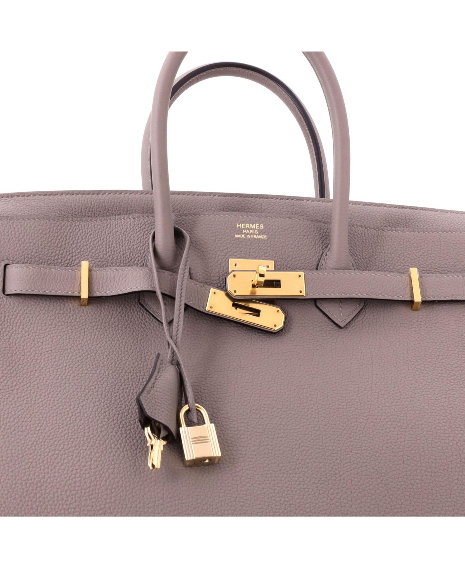 Birkin 35 Handbag Grey Togo with Gold Hardware