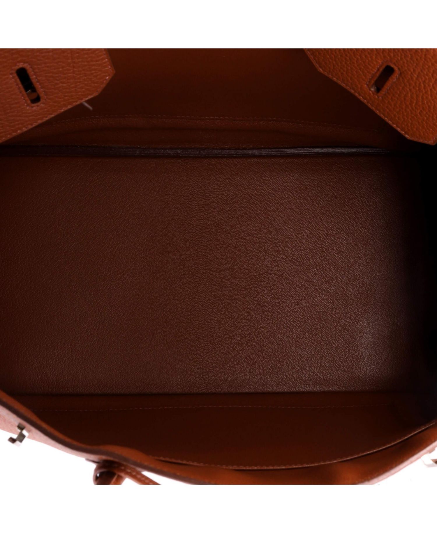 Birkin 35 Handbag Brown Fjord with Palladium Hardware