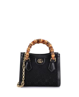 Mini Diana NM Bamboo Handle Tote Crystal Embellished GG Canvas