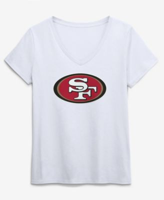 Women's White San Francisco 49ers Primary Logo V-Neck T-Shirt