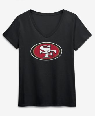 Women's Black San Francisco 49ers Primary Logo V-Neck T-Shirt