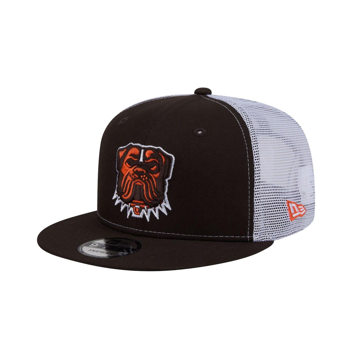 Мужская кепка New Era Brown Cleveland Browns Core Team 9FIFTY Trucker Snapback Hat — фото 1