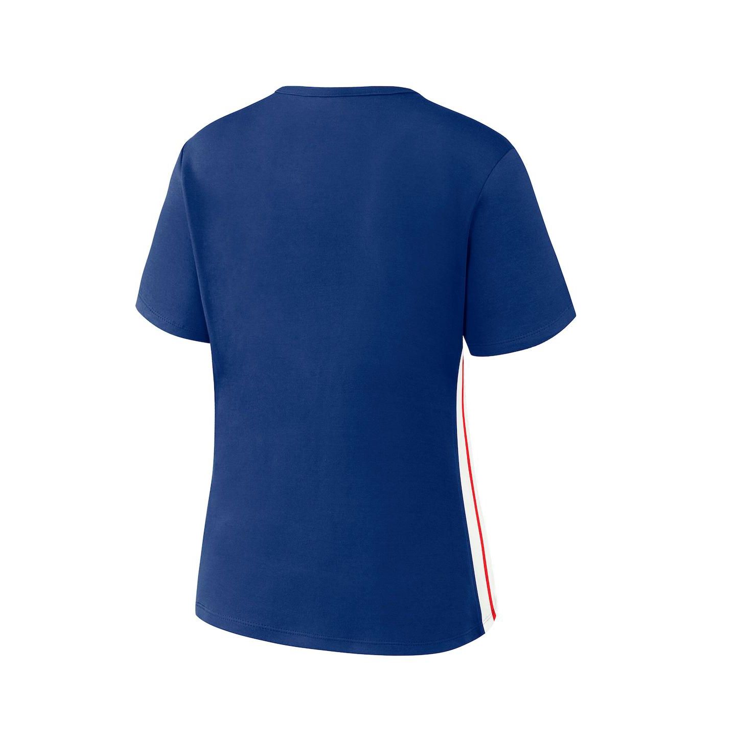 Женская футболка WEAR by Erin Andrews Royal Chicago Cubs Notch Neck Cropped — фото 3
