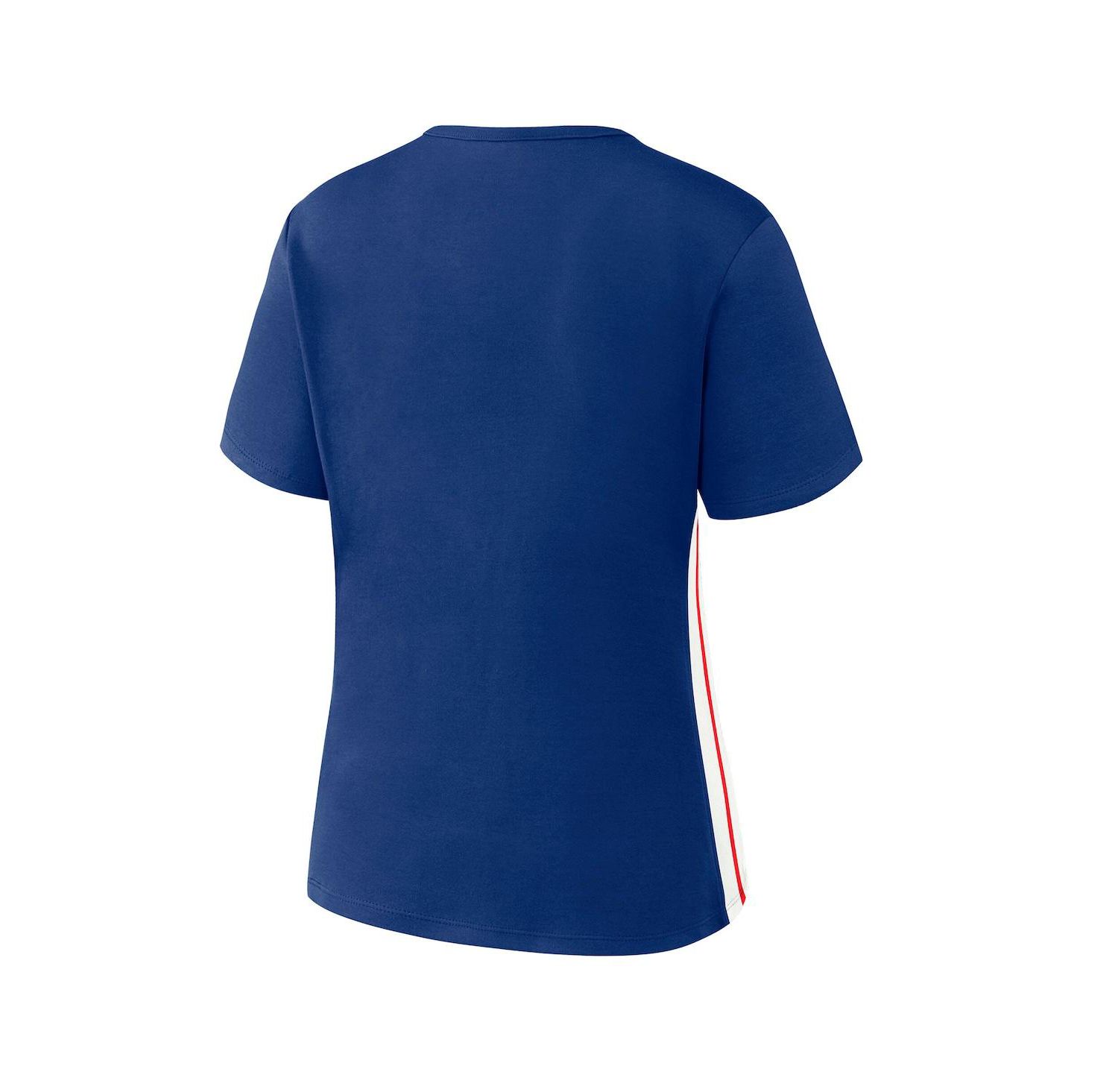 Women's Royal Chicago Cubs Notch Neck Cropped T-Shirt