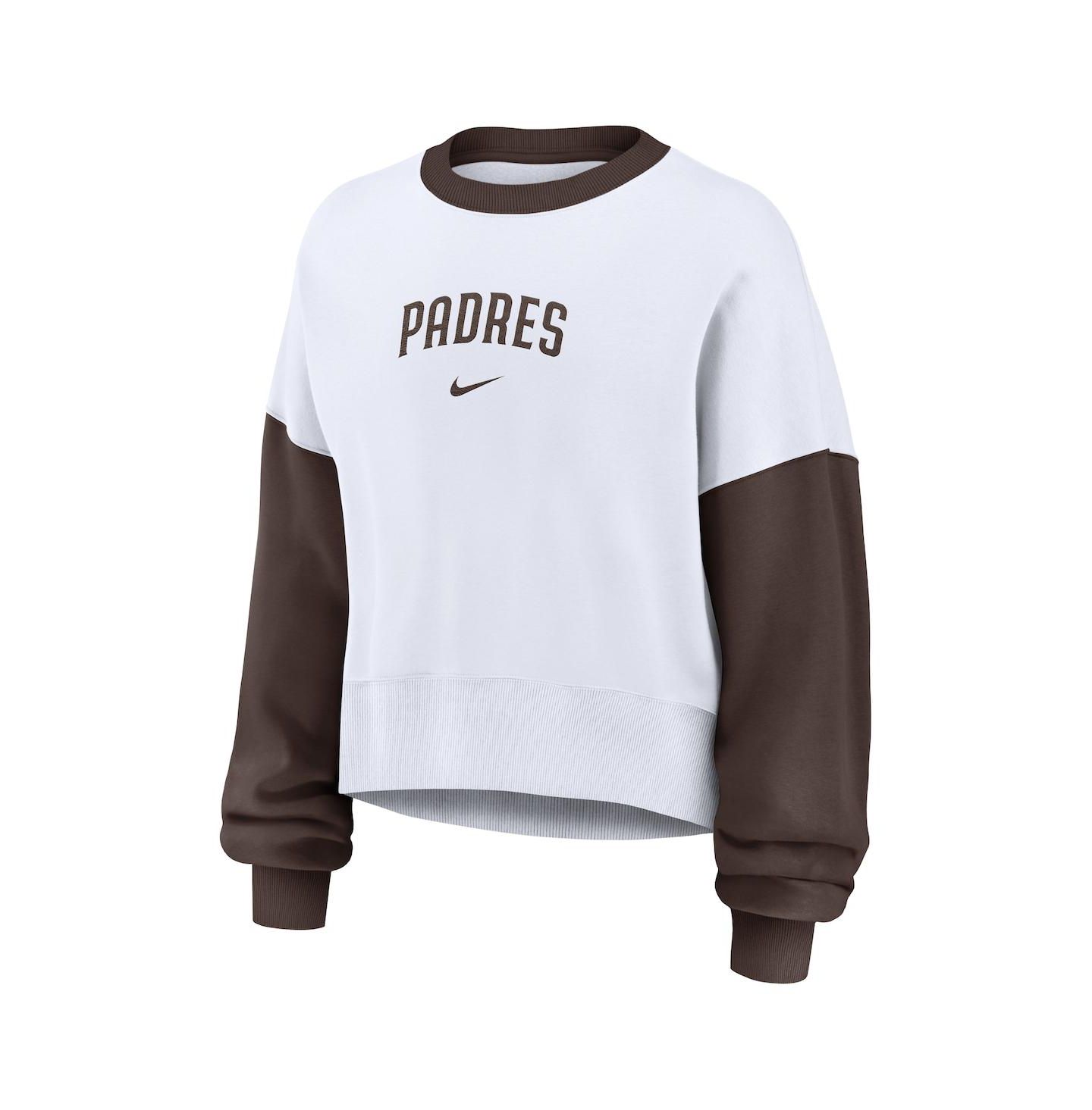 Женская толстовка Nike White/Brown San Diego Padres Oversized High Hip Fleece — фото 2