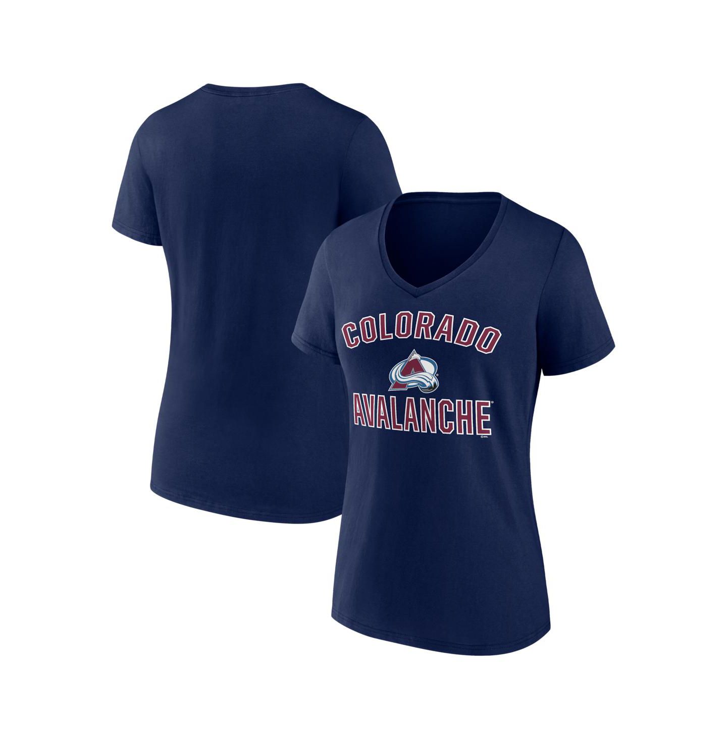 Женская футболка Logo Athletic Navy Colorado Avalanche Arch Victory V-Neck — фото 1