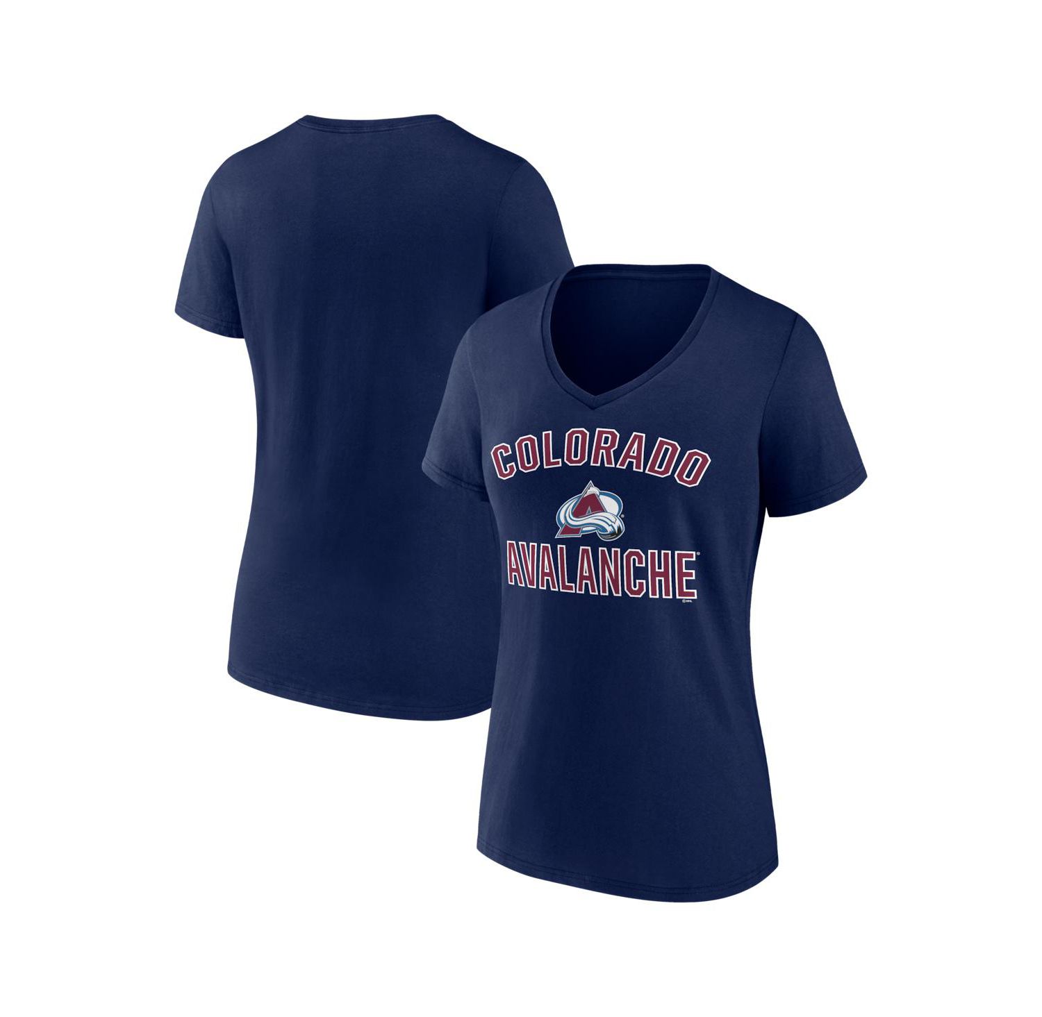 Women's Navy Colorado Avalanche Arch Victory V-Neck T-Shirt
