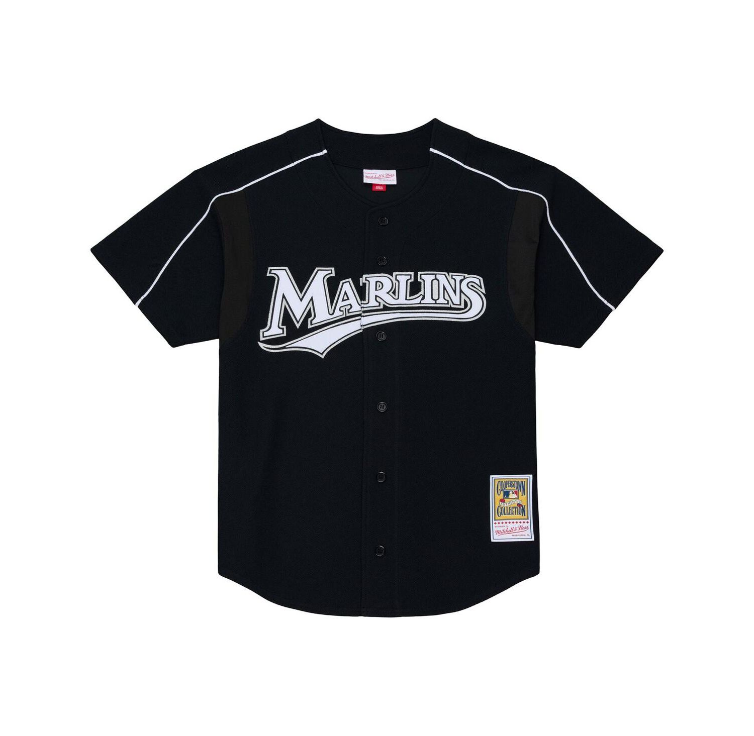 Men's Miguel Cabrera Black Florida Marlins 2003 Cooperstown Mesh Batting Practice Button-Up Jersey