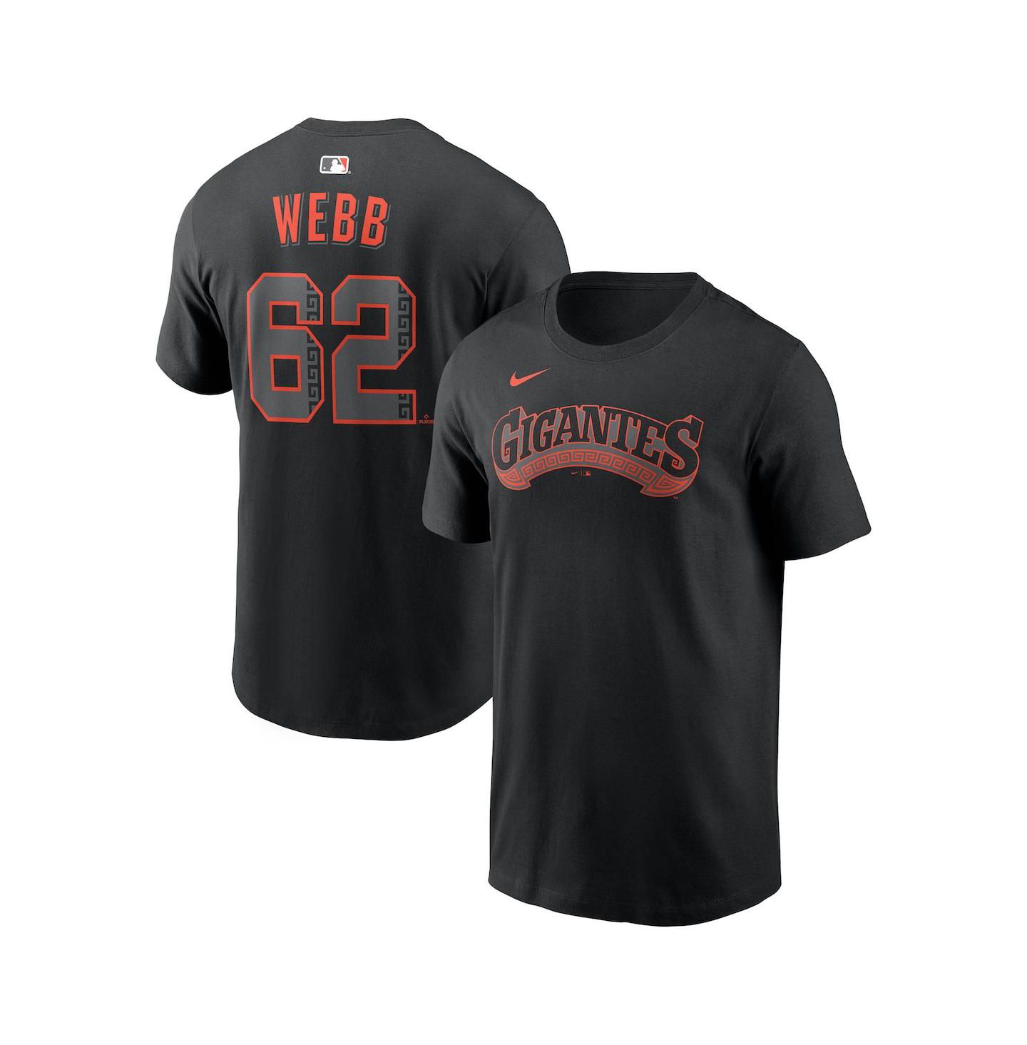 Мужская футболка Nike Logan Webb Black San Francisco Giants Alternate Name & Number — фото 1