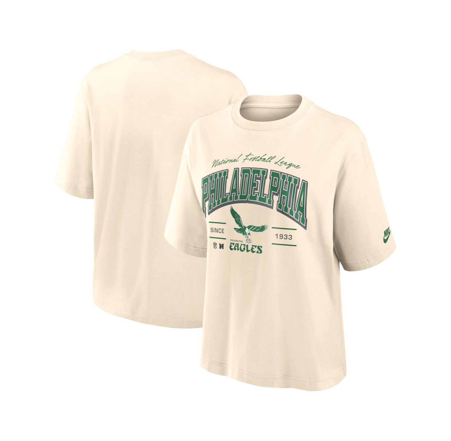 Women's Cream Philadelphia Eagles Vintage Mod Boxy T-Shirt