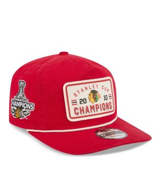 Men's Red Chicago Blackhawks Throwback Stanley Cup Champions Side Patch 19TWENTY Adjustable Hat