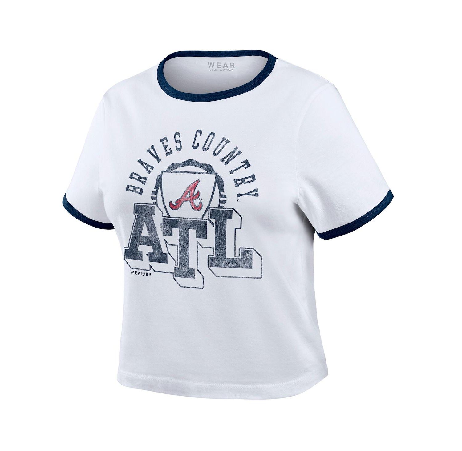 Women's White Atlanta Braves Ringer Baby T-Shirt