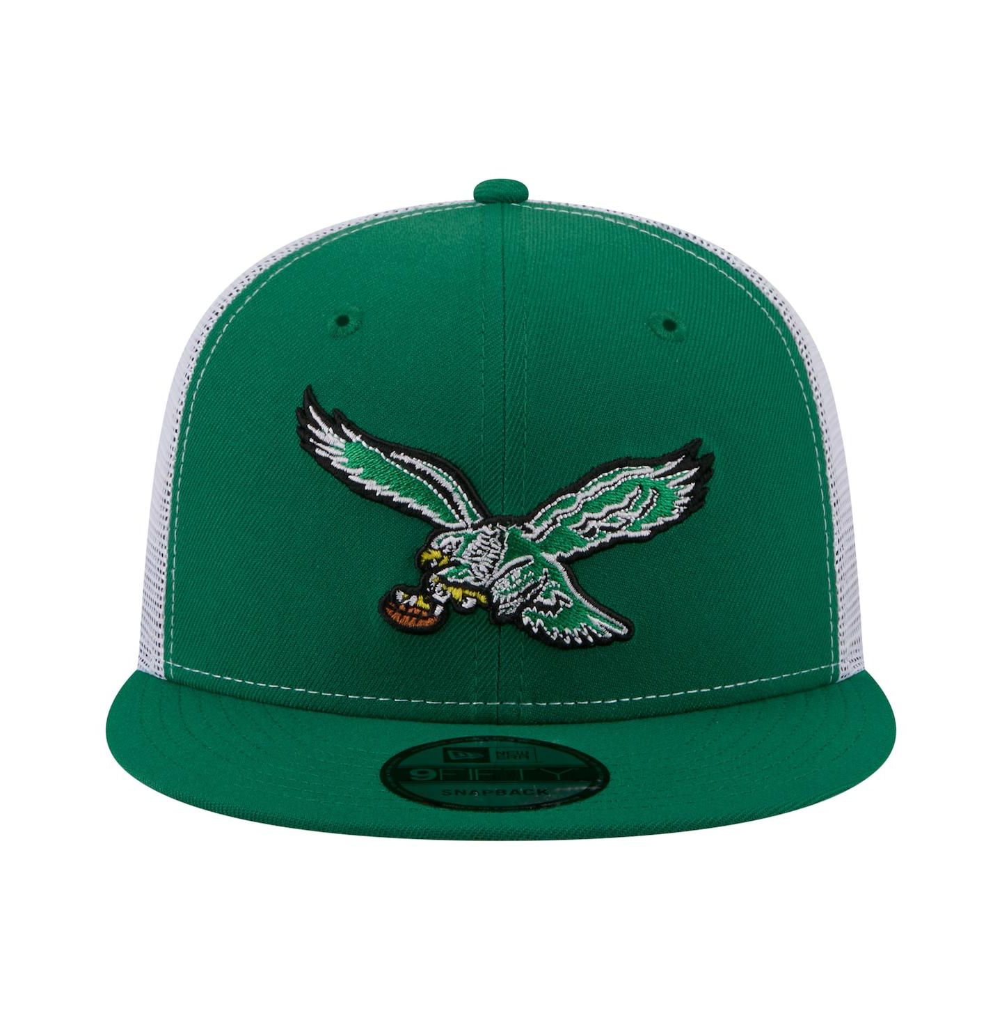 Мужская кепка New Era Kelly Green Philadelphia Eagles Core Team 9FIFTY Trucker Snapback Hat — фото 2