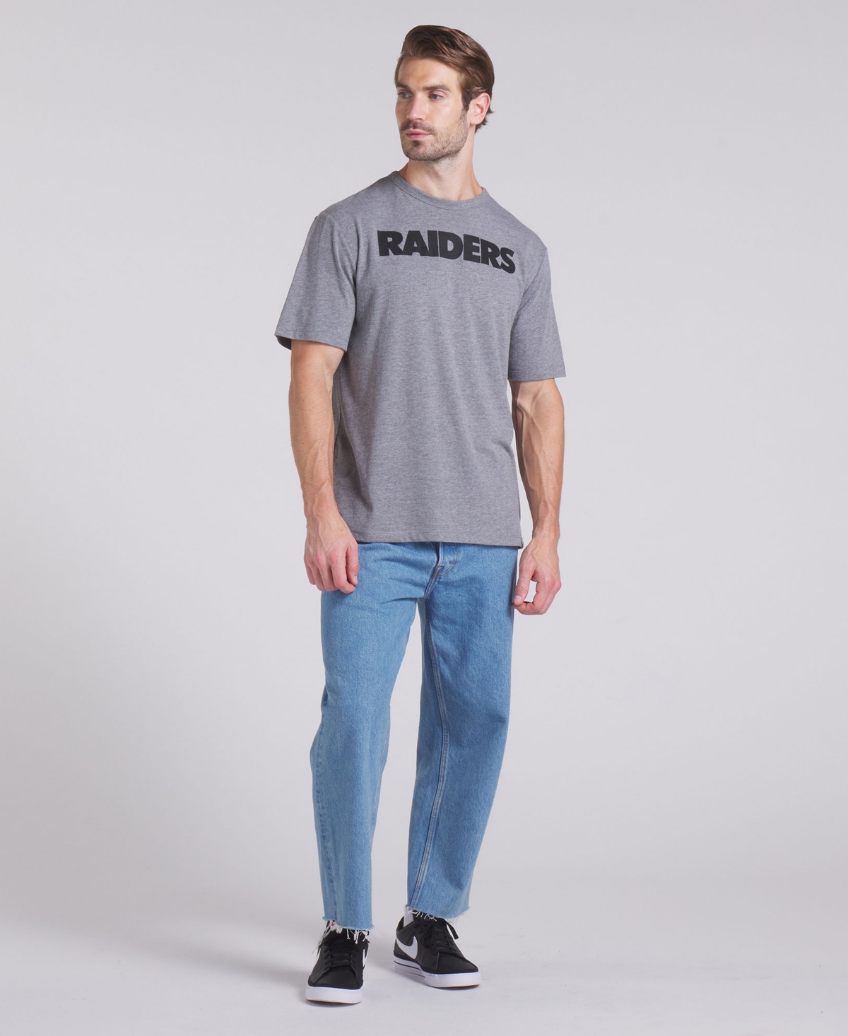 Fanatics Men's Heather Gray Las Vegas Raiders Pass Rush Tri-Blend T-Shirt