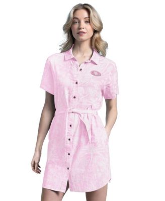 Women's Pink San Francisco 49ers Palm Linen Dress