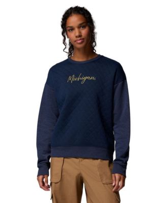 Women's Navy Michigan Wolverines Collegiate Hart Mountain Quilted Sweatshirt