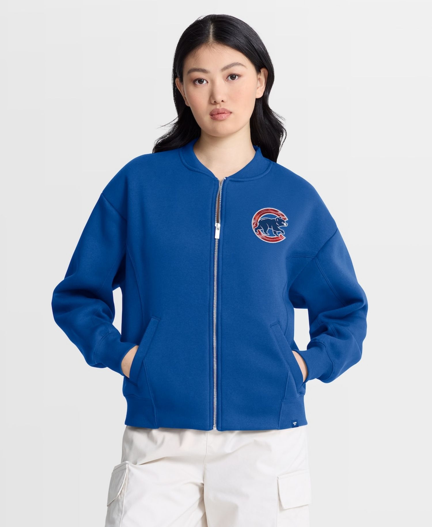 Women's Royal Chicago Cubs Oversized Rage Against Full-Zip Jacket