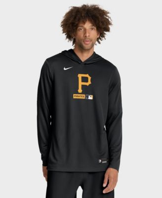 Men's Black Pittsburgh Pirates Authentic Collection Dri-FIT Long Sleeve Hooded T-Shirt