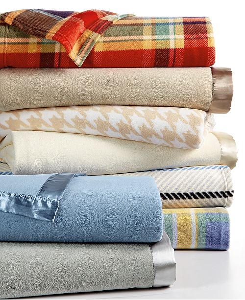 Martha Stewart Collection CLOSEOUT! Soft Fleece King Blanket, Prints