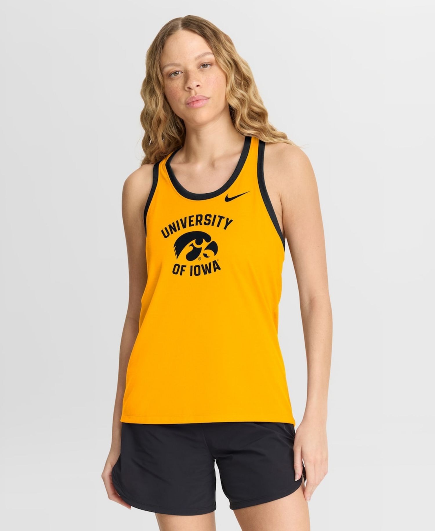 Women's Gold Iowa Hawkeyes Uni Name Tri-Blend Dri-FIT Tank Top