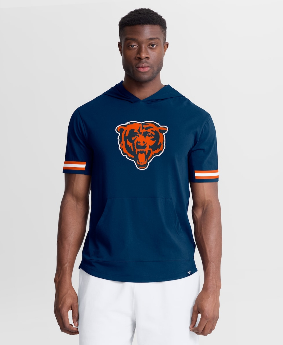 Fanatics Men's Navy Chicago Bears Optimal Play Short Sleeve Hooded T-Shirt - Navy, Orange