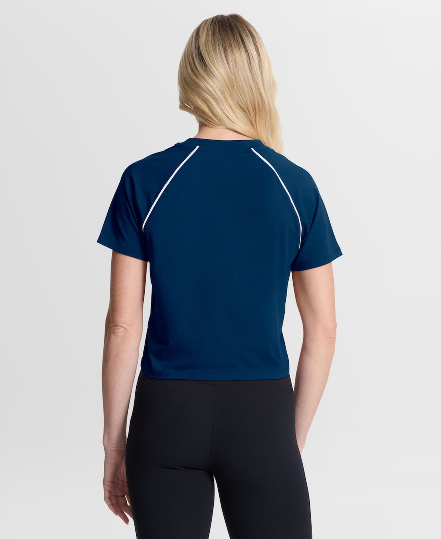 Women's Navy Chicago Bears Offensive Scheme Raglan Tri-Blend Cropped Top