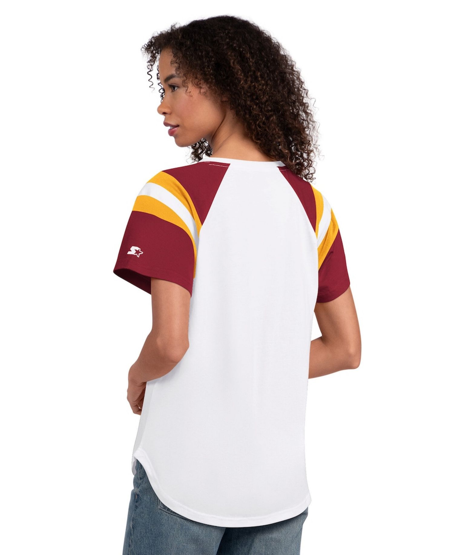 Women's White Washington Commanders Game On Notch Neck T-Shirt