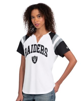 Women's White Las Vegas Raiders Game On Notch Neck T-Shirt