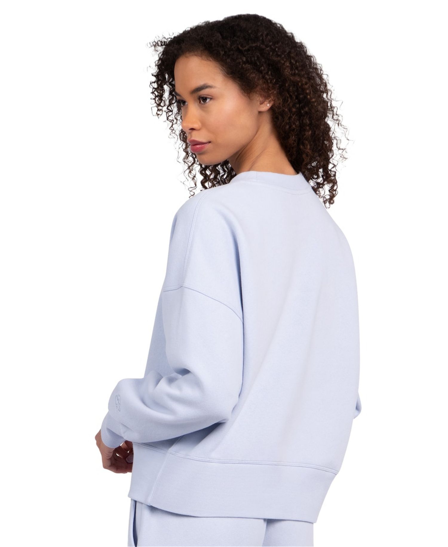 Women's Light Blue New York Giants Travel Pastels Boxy Fleece Sweatshirt