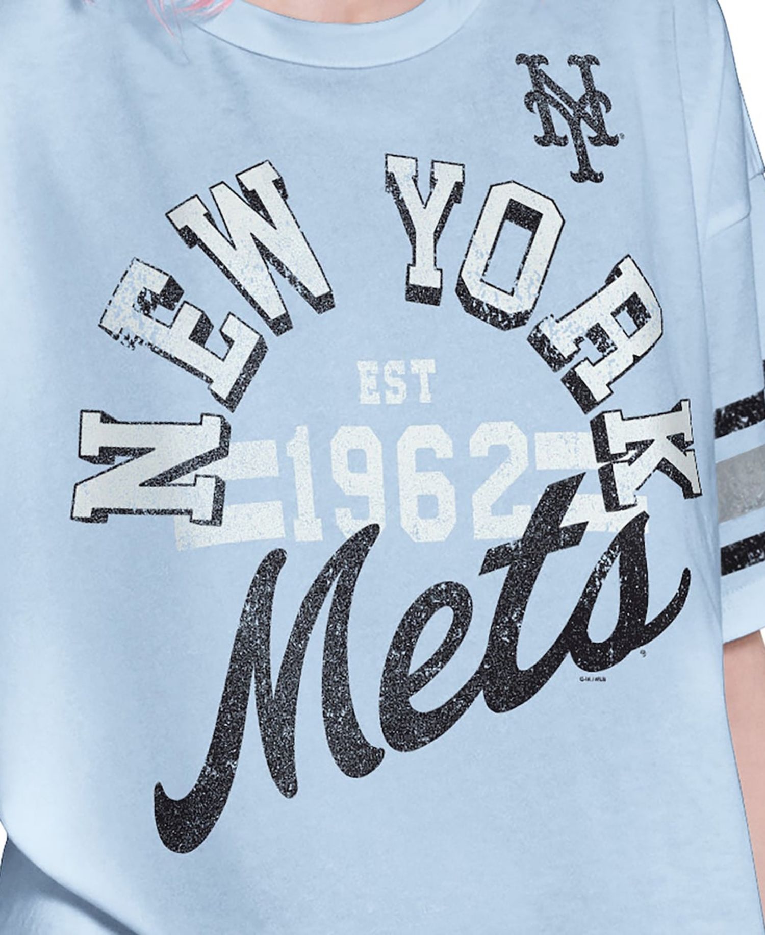 Women's Light Blue New York Mets Cropped Hurry Up Offense T-Shirt