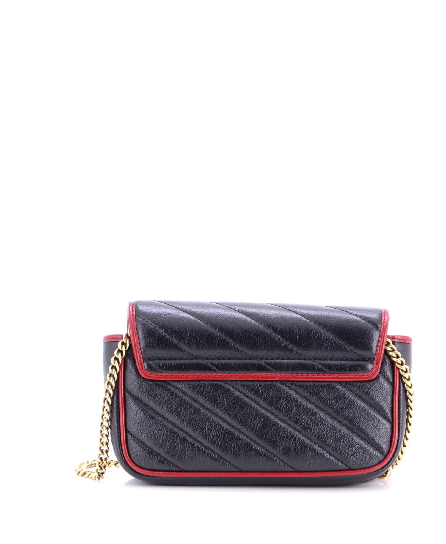 Super Mini GG Marmont Flap Bag Diagonal Quilted Leather
