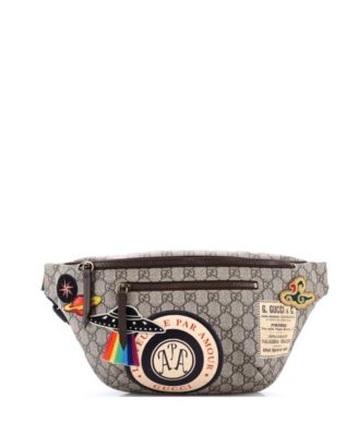 Courrier Zip Belt Bag GG Coated Canvas with Applique