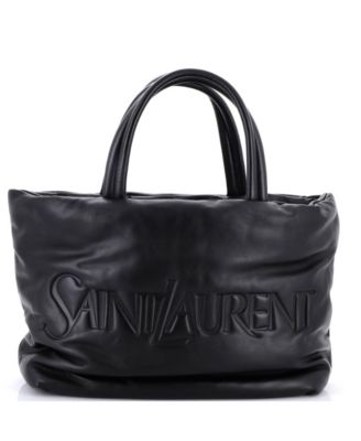 Debossed Logo Tote Padded Leather