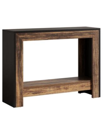Farmhouse Style Hallway Console Table with Open Storage Shelf for Home Entry