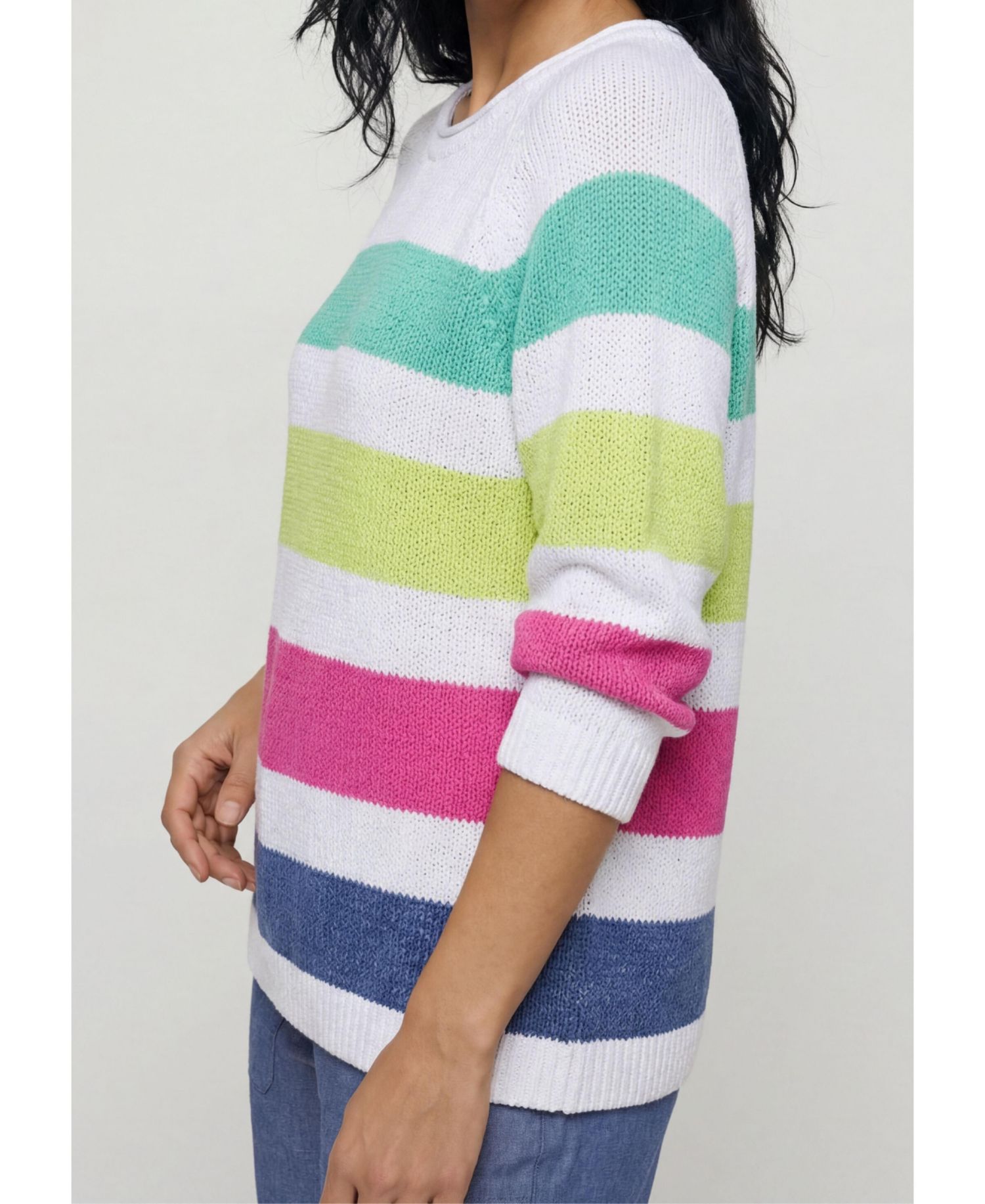Women's Stripe Tape Yarn Sweater