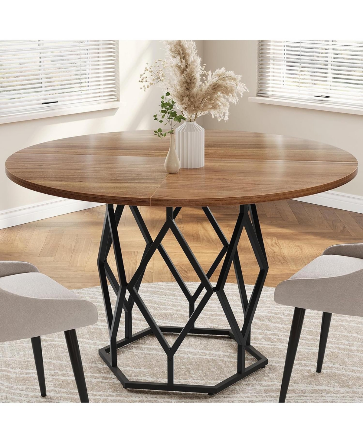 gaomon Kitchen Table Round Dining Table for 4-6 People for Dining Room, Home Office, Living Room