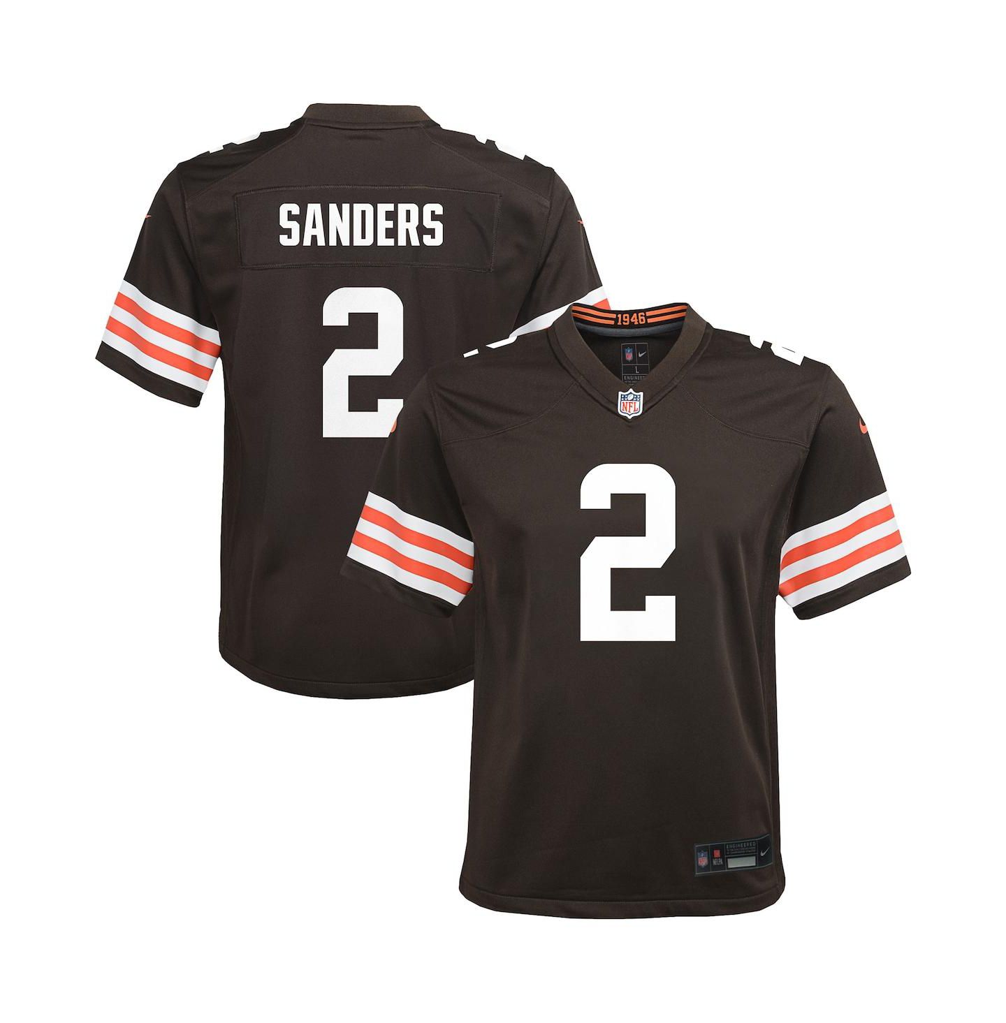 Детское джерси Nike Shedeur Sanders Cleveland Browns Game, Brown — фото 1