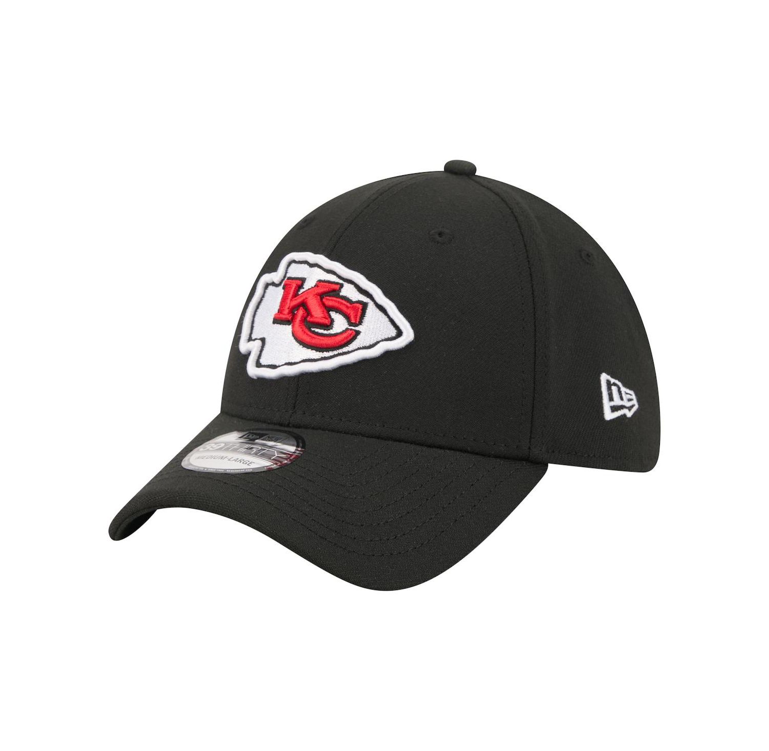 Men's Black Kansas City Chiefs Core Team 39THIRTY Flex Hat