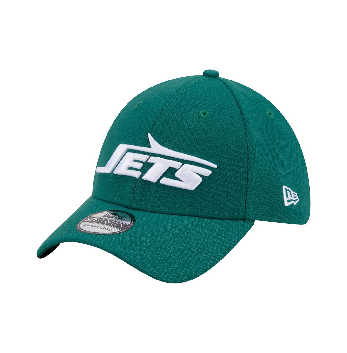 Мужская кепка New Era Green New York Jets Core Team 39THIRTY Flex Hat — фото 1