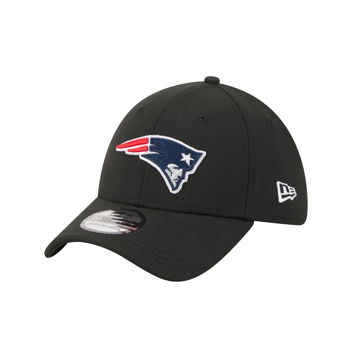 Мужская кепка New Era Black New England Patriots Core Team 39THIRTY Flex Hat — фото 1